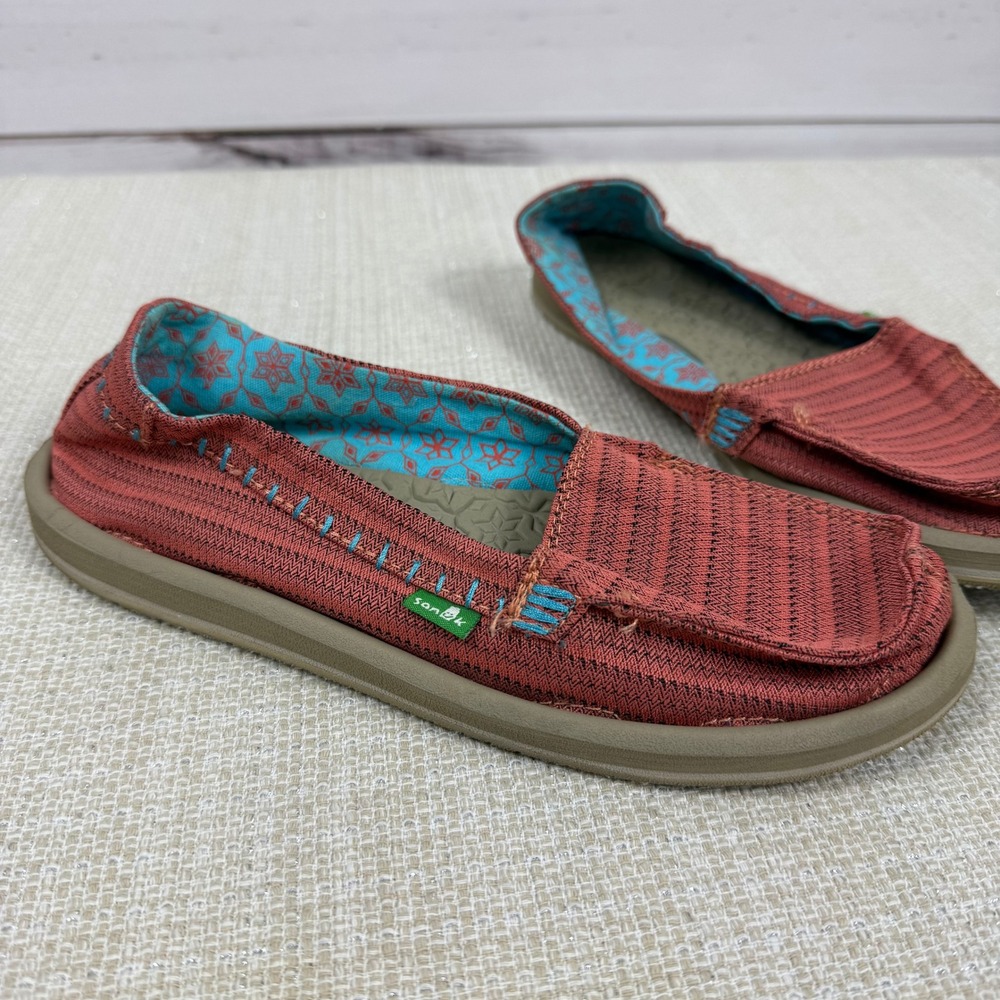 Sanuk Donna Knit Slip On Loafer Flat Shoes Women's Size 6 Casual Comfort